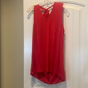 Red flowy bow back tank top